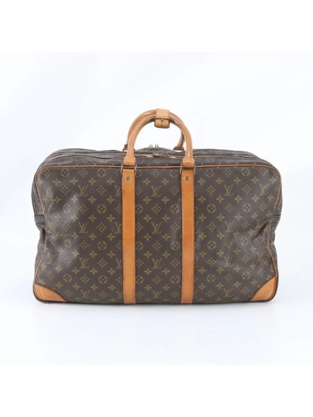 Louis Vuitton Monogram Sirius 55 Leather Boston Bag Tote Carry